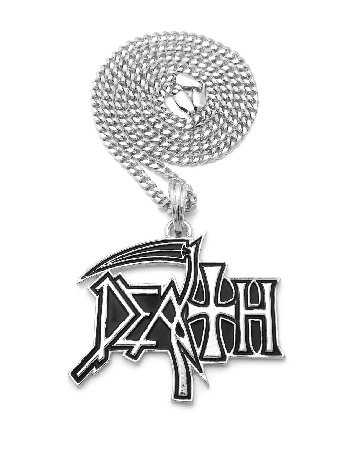 Death Metal Band Pendant 18″,20″,24″ Box, Cuban, Rope Chain Necklace XSP815