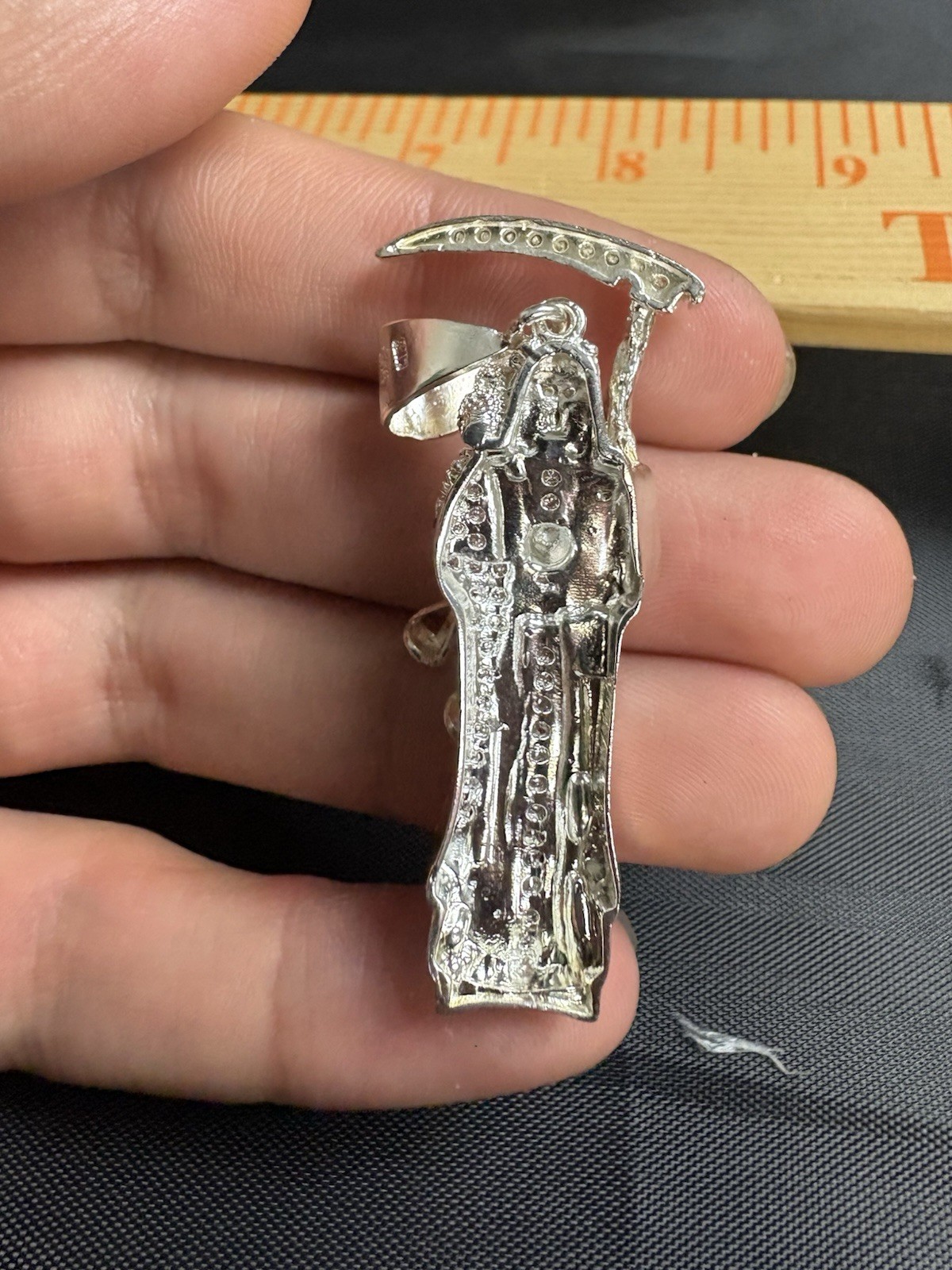 925 Sterling Silver Santa Muerte/ Grim Reaper Pendant