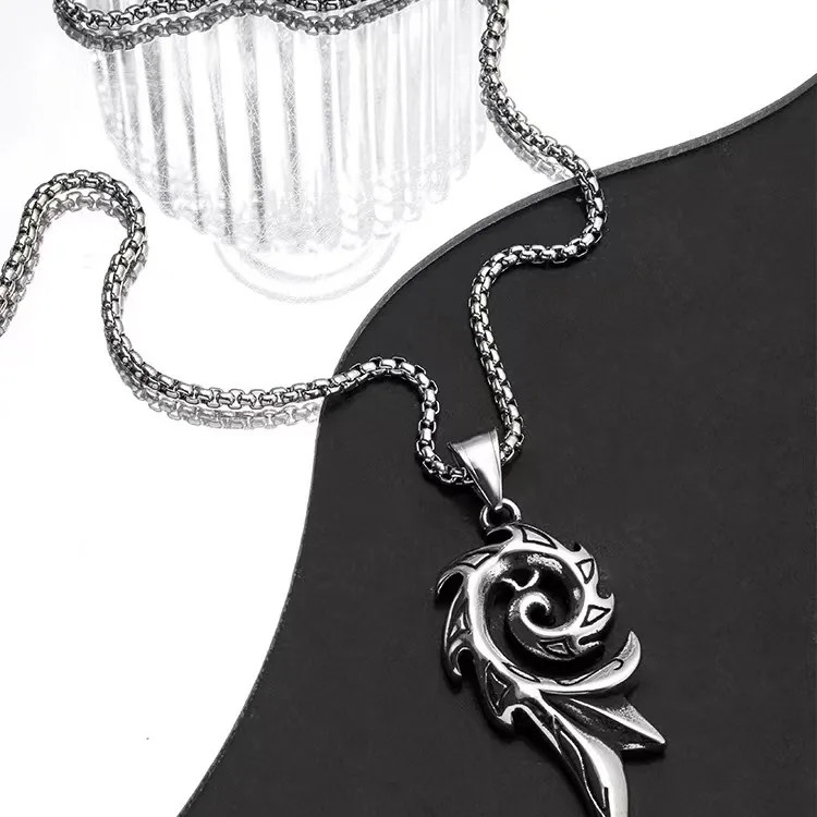 Men’s Phoenix Flame Cyclone Pendant Necklace