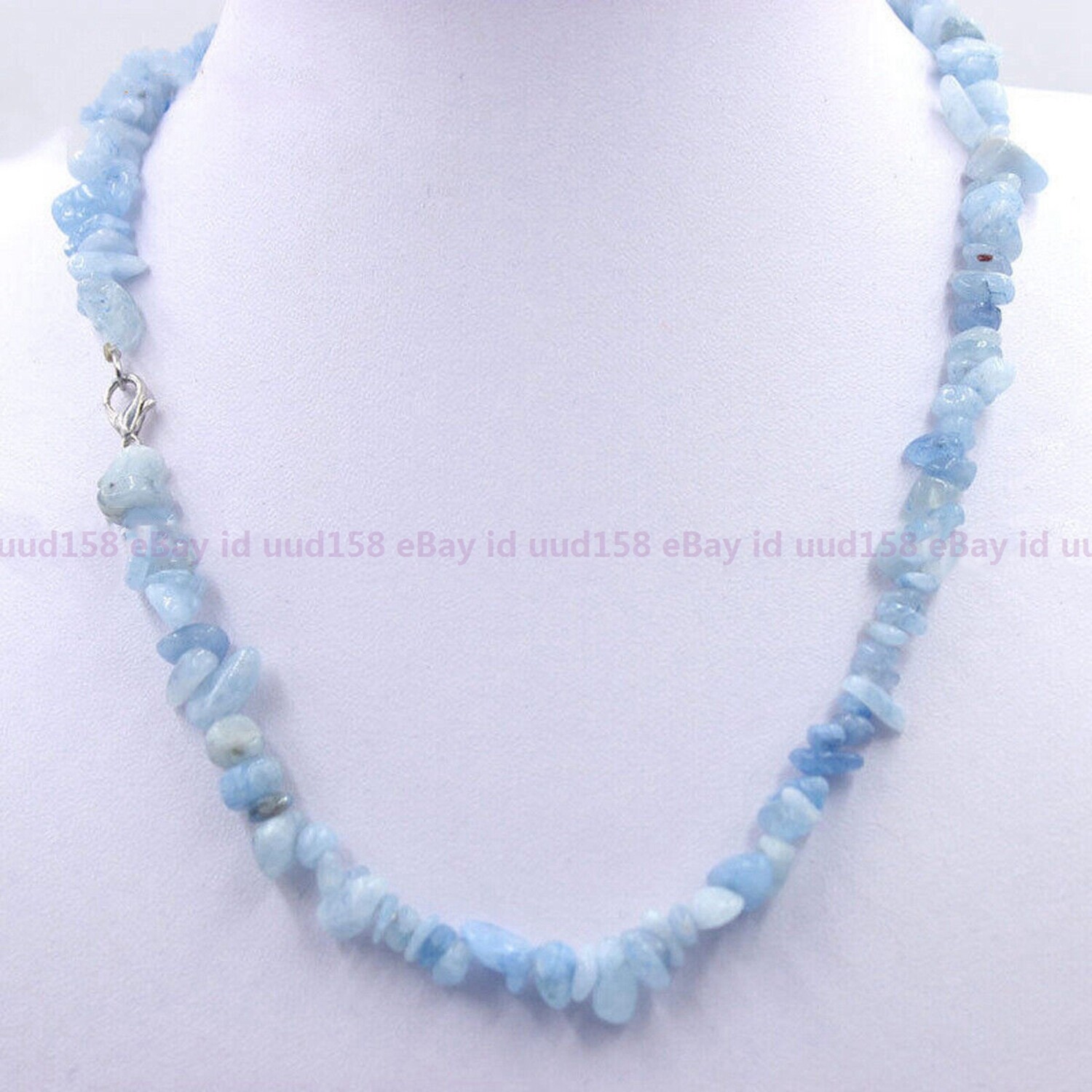 Natural Multiple Gemstone Gravel beads White Gold Clasp Necklace 14-36″ AAA