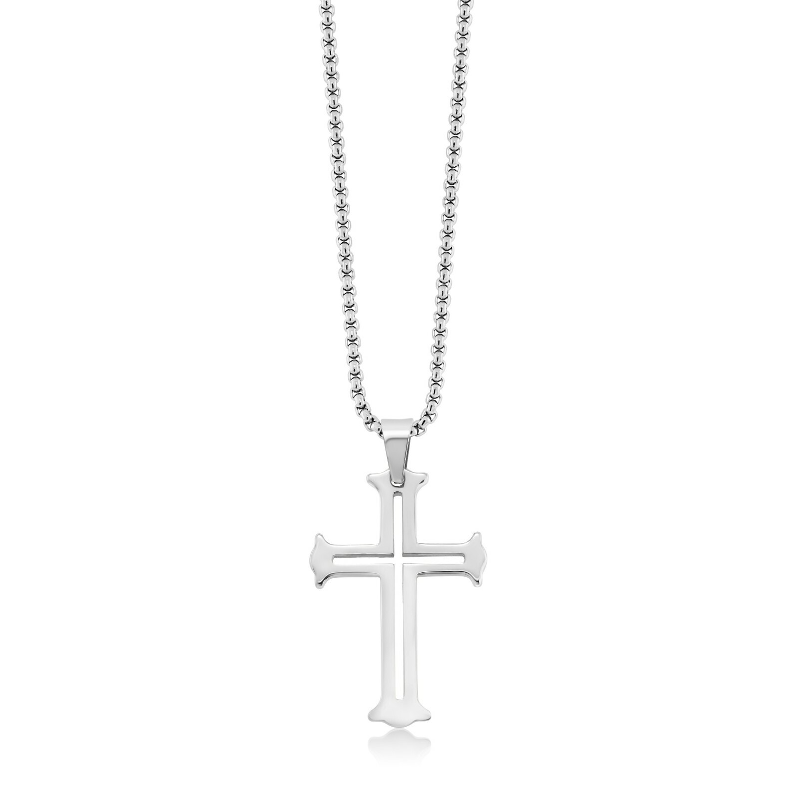Cross Pendant – NEW Lightweight Polished Tungsten Carbide Cutout Cross Pendant