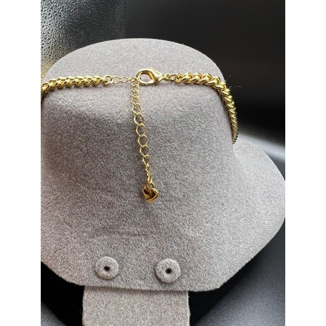VTG CAROLEE Signed Chunky Gold Tone Chain Tassel Bib Southwestern Bohemian
