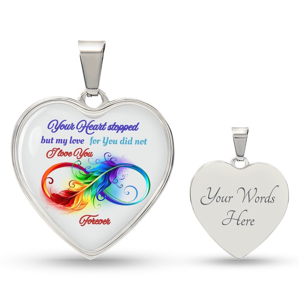 “Your Heart Stopped” Memorial Necklace – Sympathy Jewelry for Her