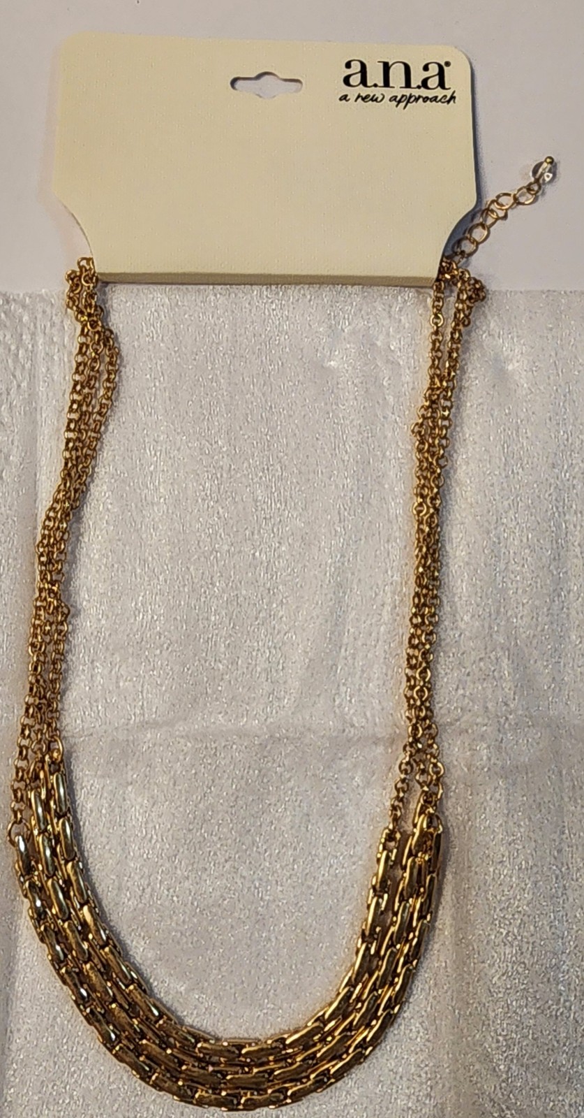 a.n.a Multi-Strand Gold Tone Necklace 16-18 Inch Adjustable Chain