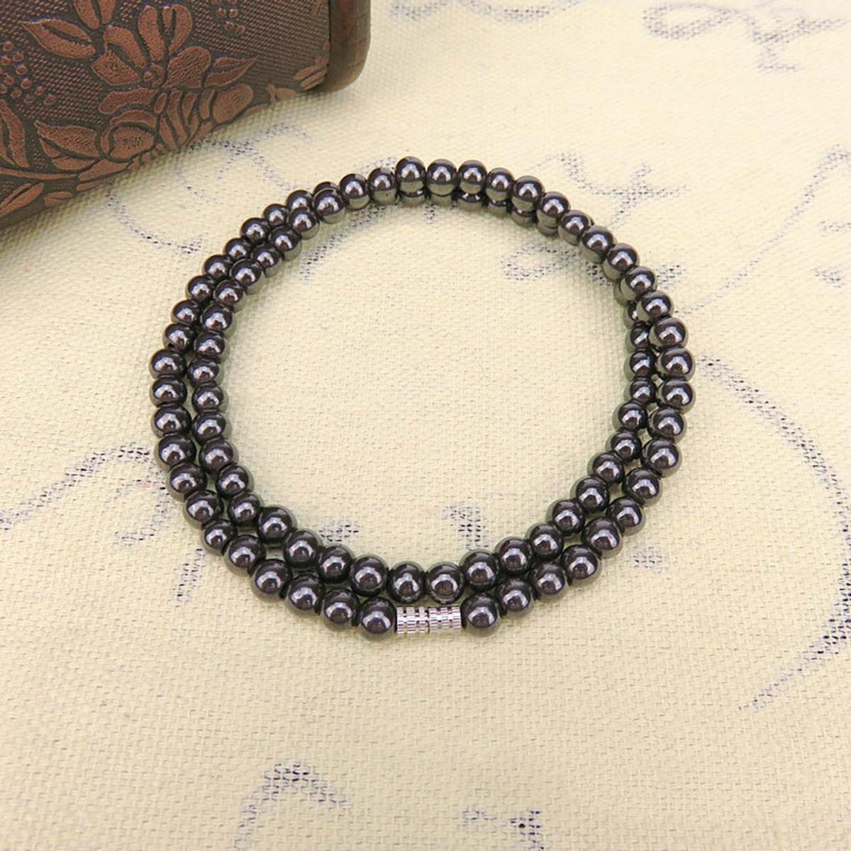 Fashion Black Magnetic Hematite Beads Health Care Necklace Women Men Jewelry
