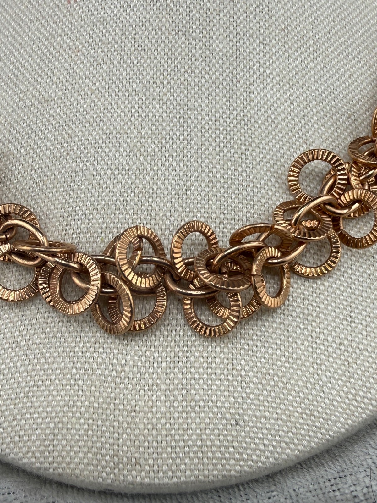 Bronze Milor Necklace Chainlink Interlocking Statement 21”