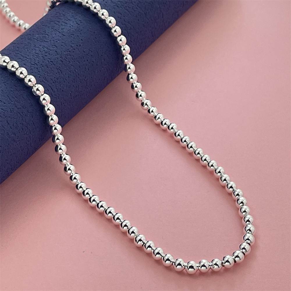 16″-20″ Mens Womens 925 Sterling Silver 4mm Ball Beads Chain Necklace #N275