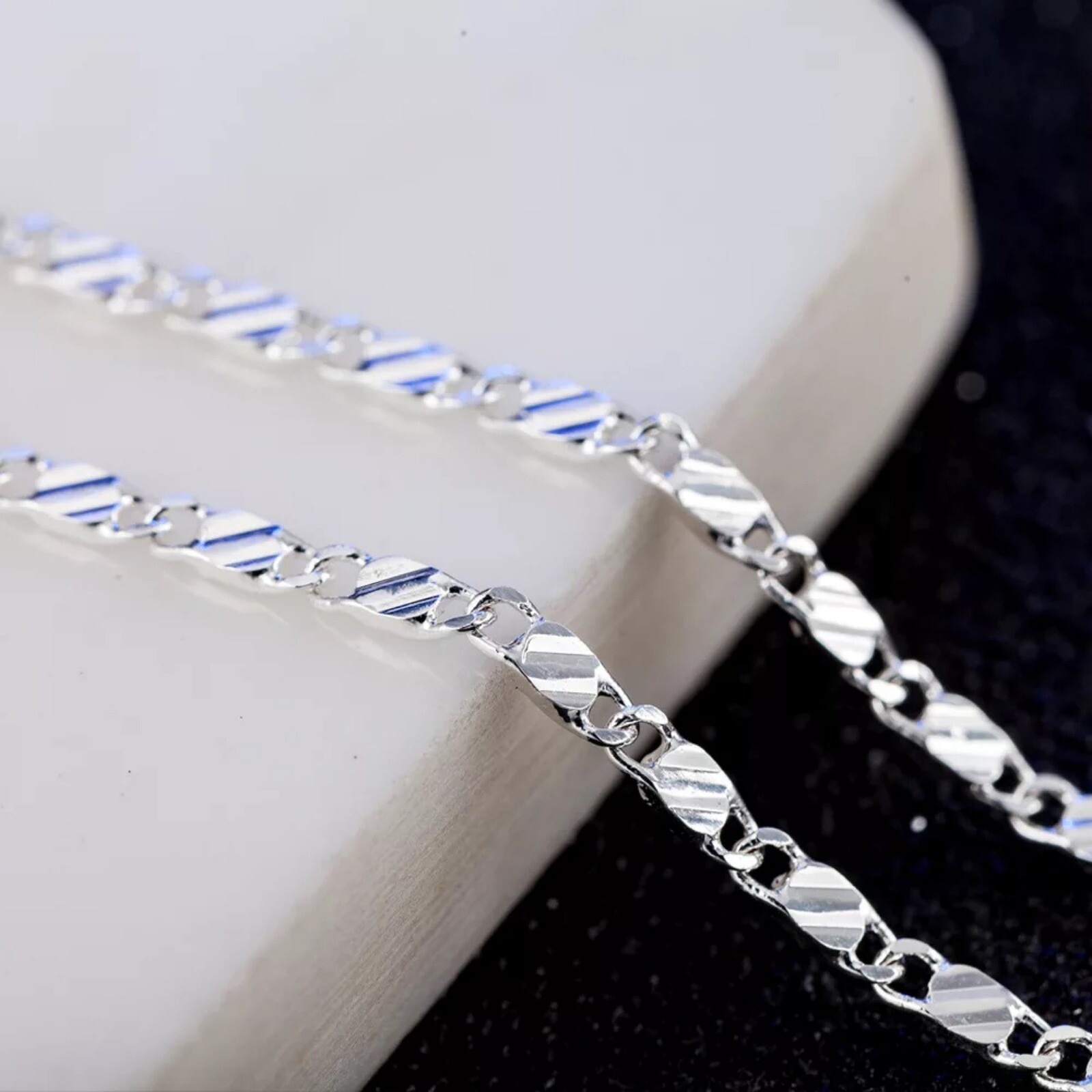 Stunning 18K Yellow Gold GP 2mm Flat Link Chain Necklace For Pendant Wholesale