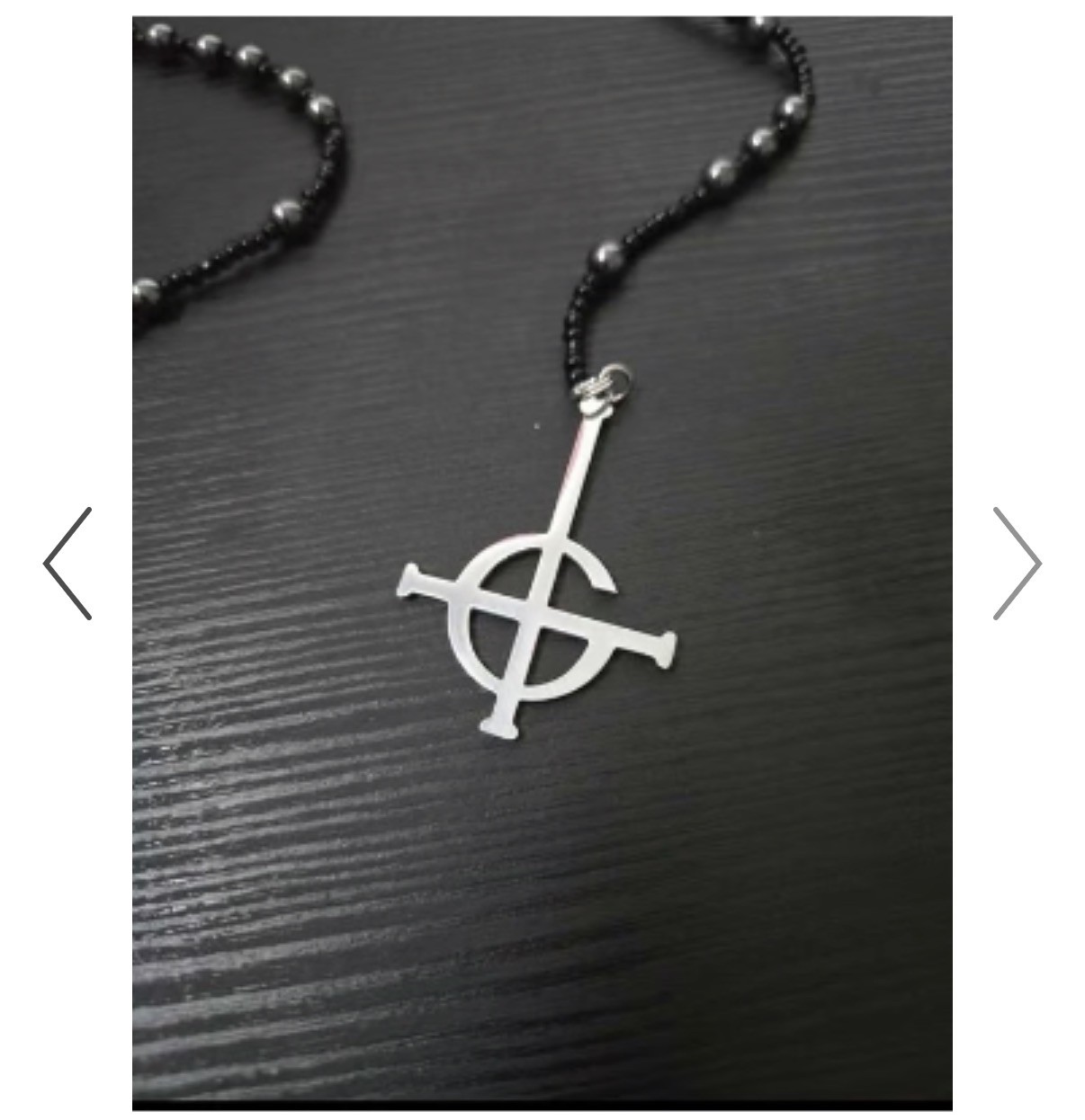 NEW Ghost the Band Long Rosary style Necklace silver