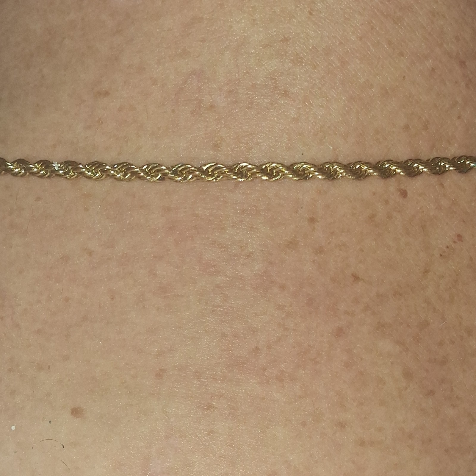 Gold Tone Rope Chain Necklace, Yellow Gold Metal, Chain Style, No Stones