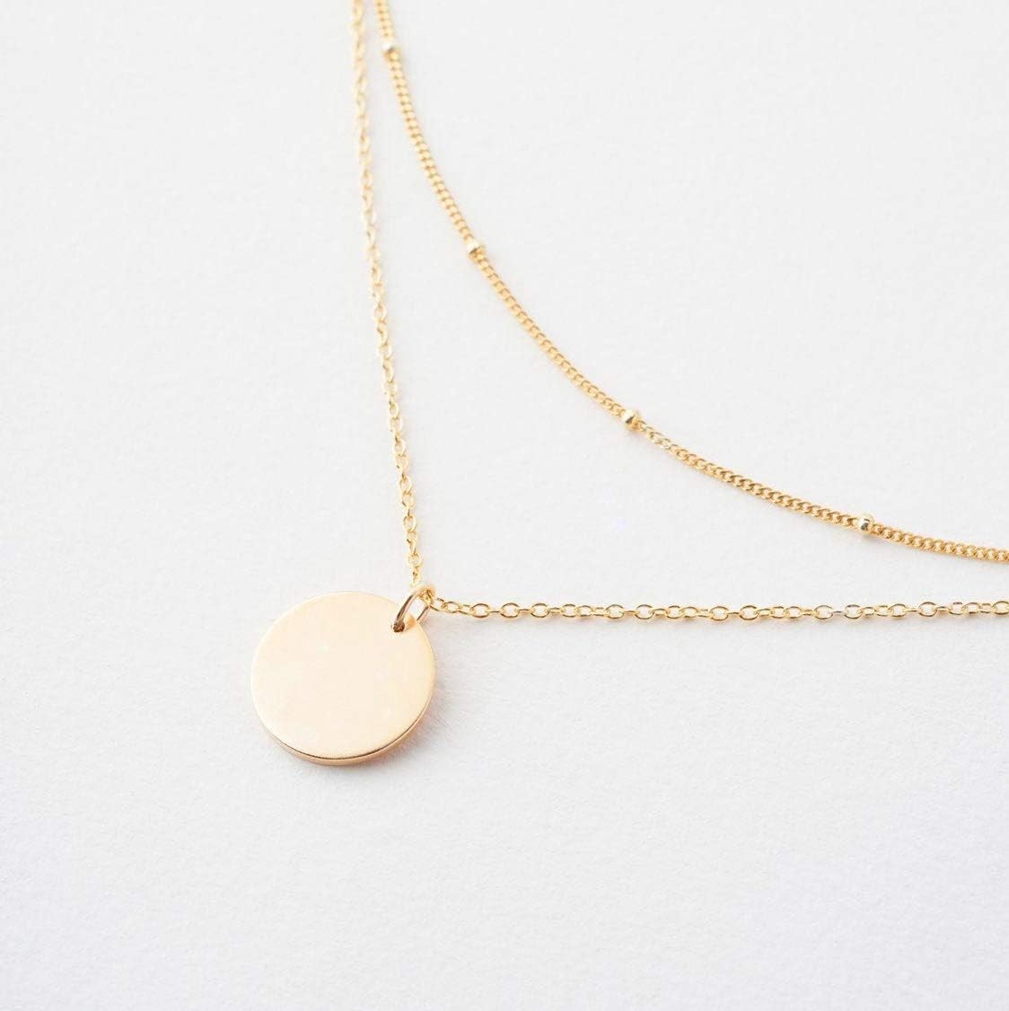 Layering Long Necklace with Heart Pendant – 18k Gold Plated & Adjustable Fit