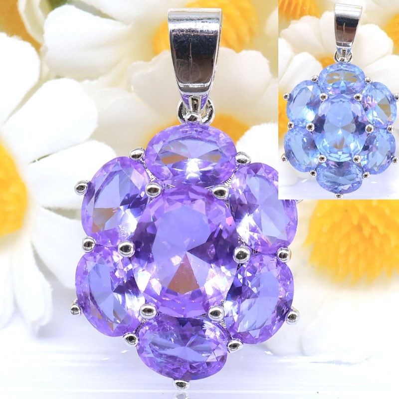 Buy 3 Get 1 Free Color Changing Alexandrite Topaz Women Dating Silver Pendant
