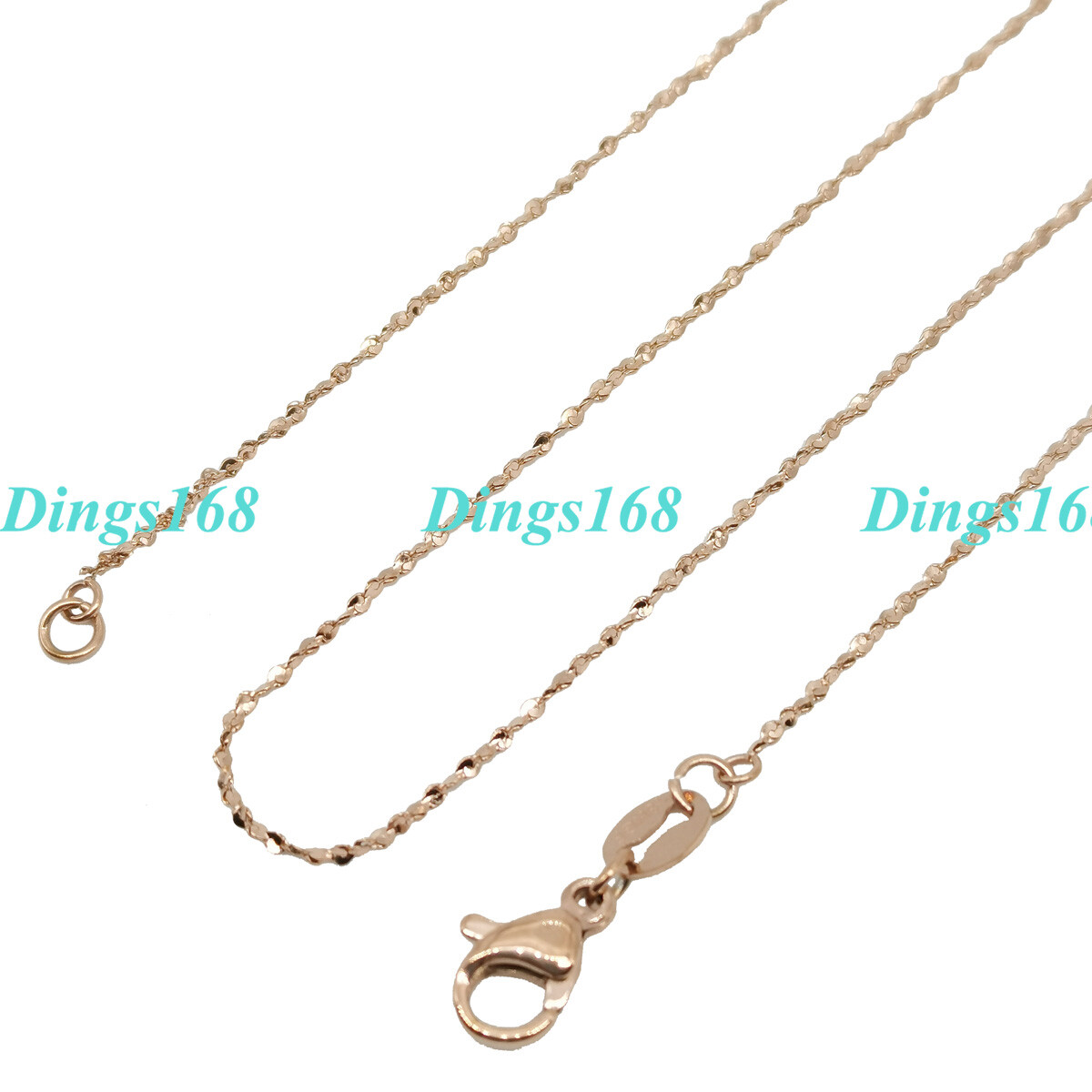 Real 18K Rose Gold Filled 1mm Thin Starry Chain Necklace 16/18″/20″/22″/24″ S127