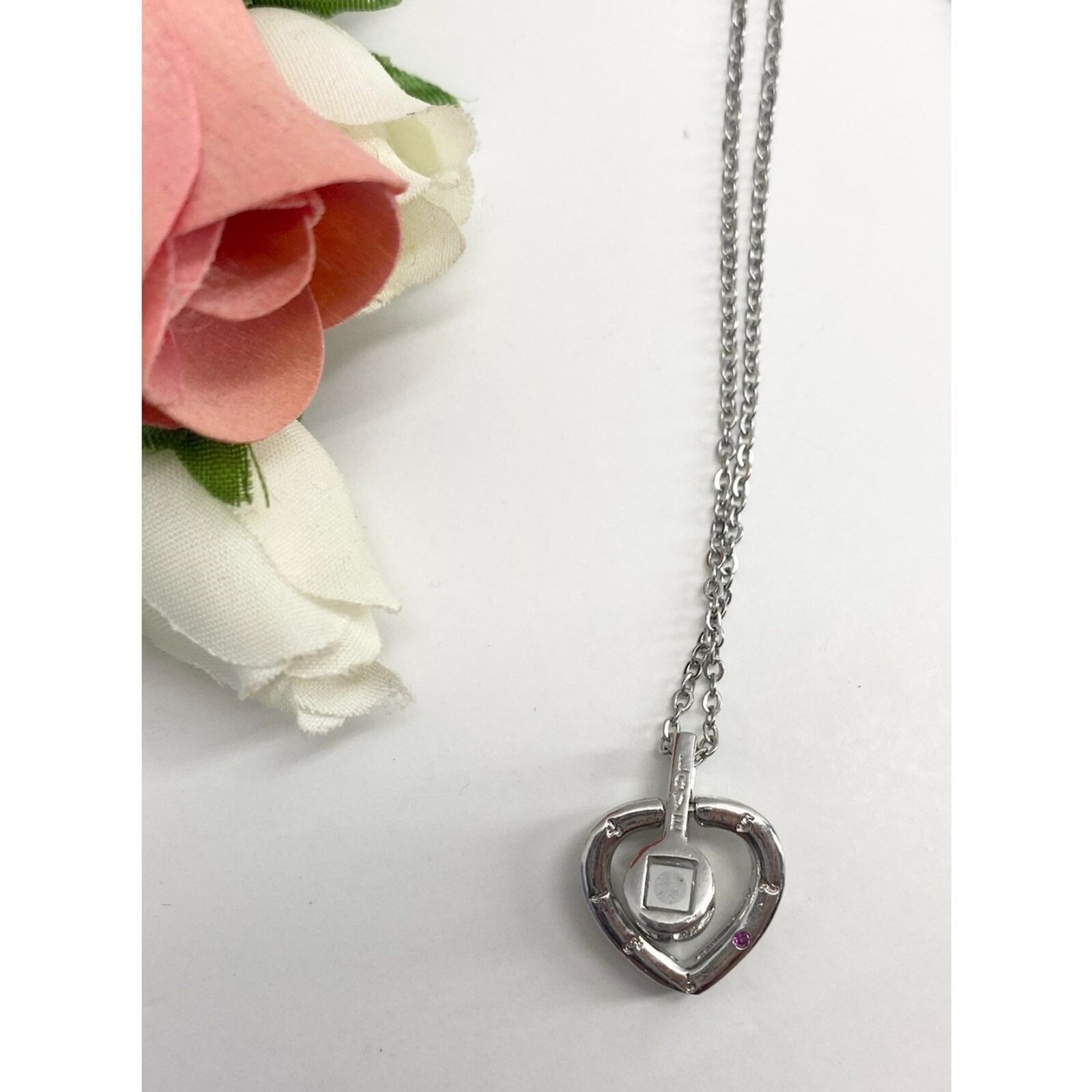 Heart Necklace I LOVE YOU in 100 Languages Projection Heart Silver Plated Love