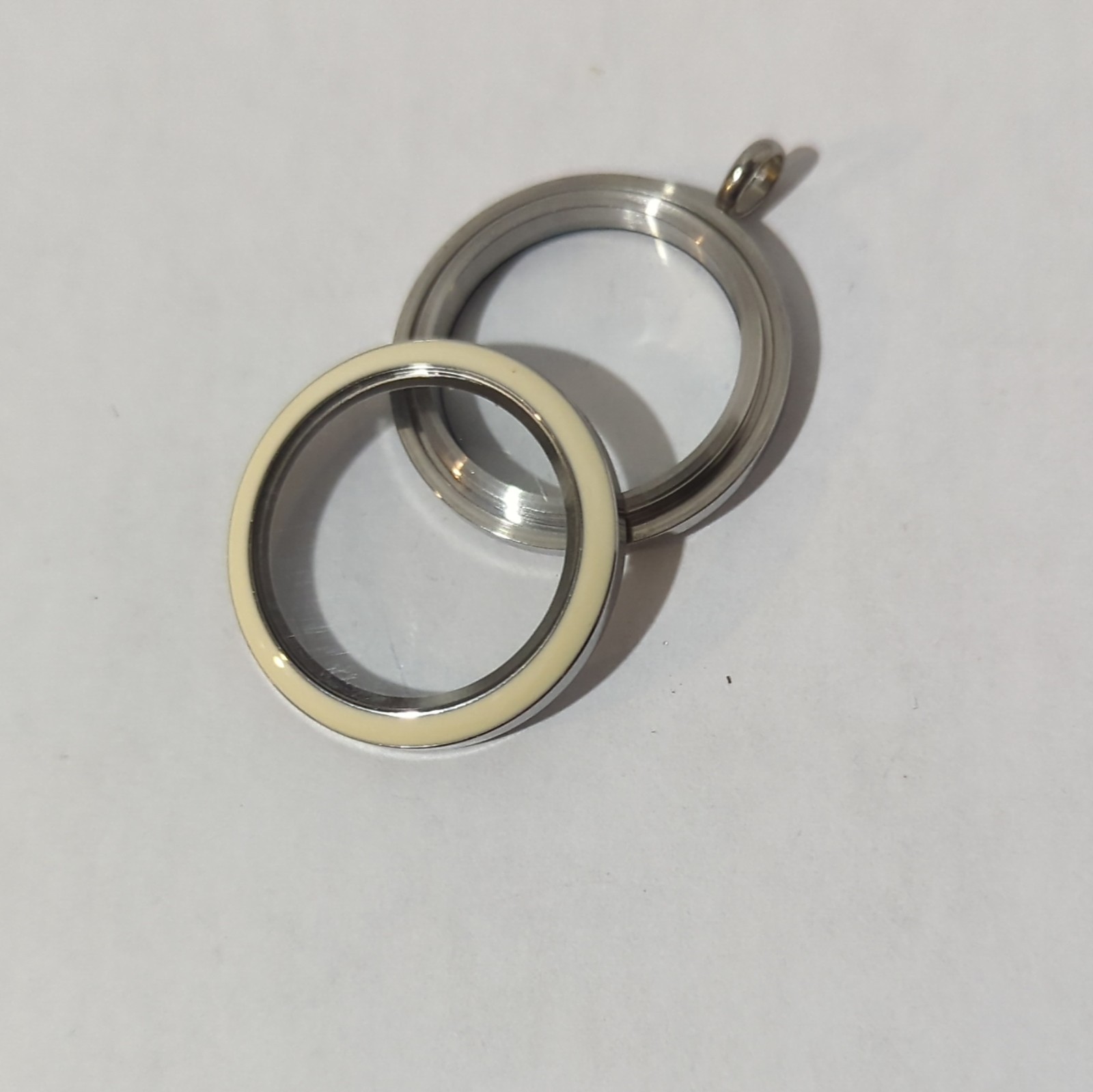 Origami Owl Wedding Locket Set: Cream Face, 2 Dangles & 5 Floating Charms