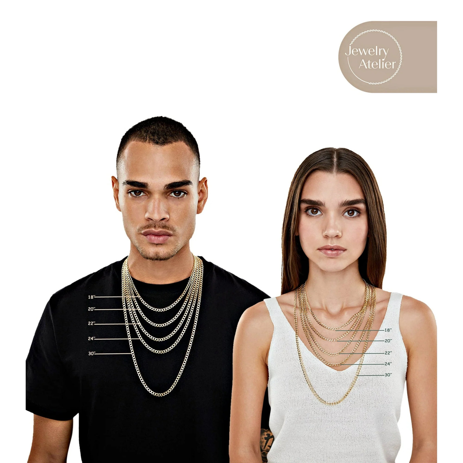 Gold Chain Necklace Collection – 14K Solid Yellow Gold Filled Miami Cuban Curb L