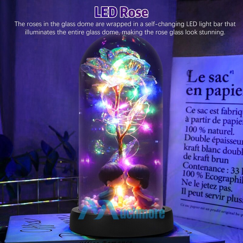 Beauty and The Beast Rose LED Enchanted Galaxy Rose Eternal Flower Lighted Décor