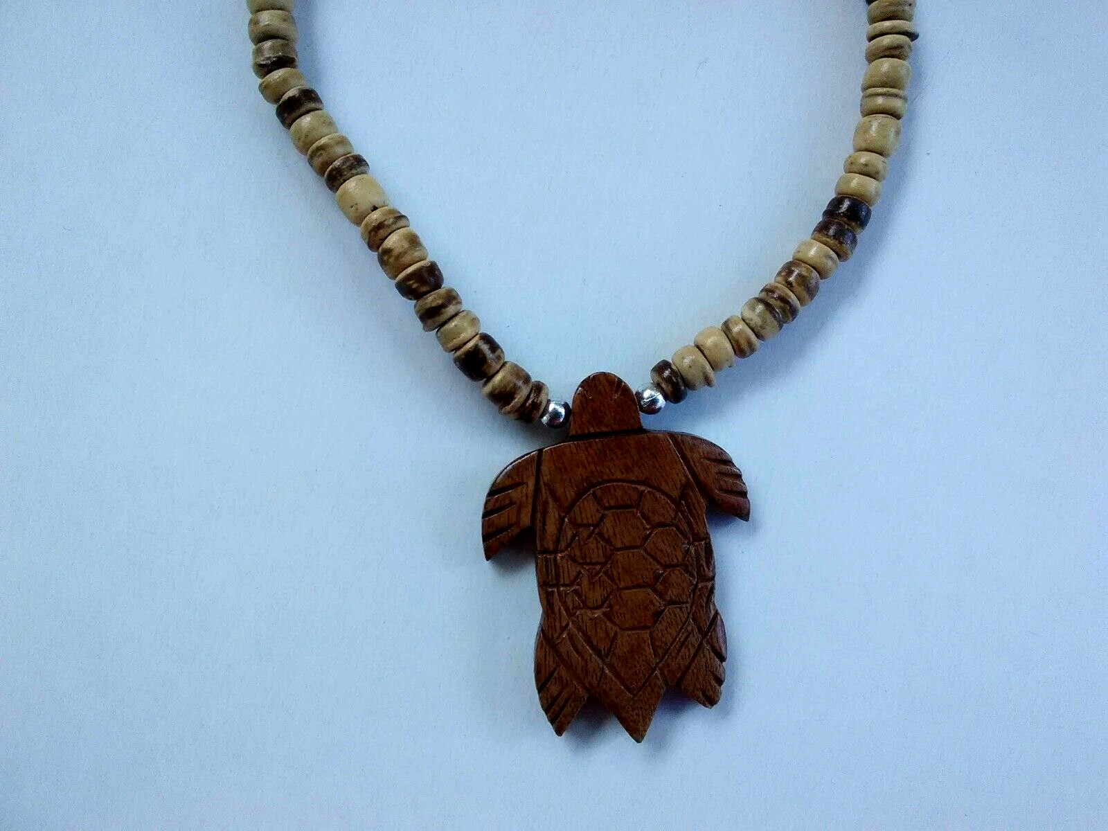 Sea Turtle Necklace Coconut Choker Ethnic Tribal Unisex 18″ USA Seller New