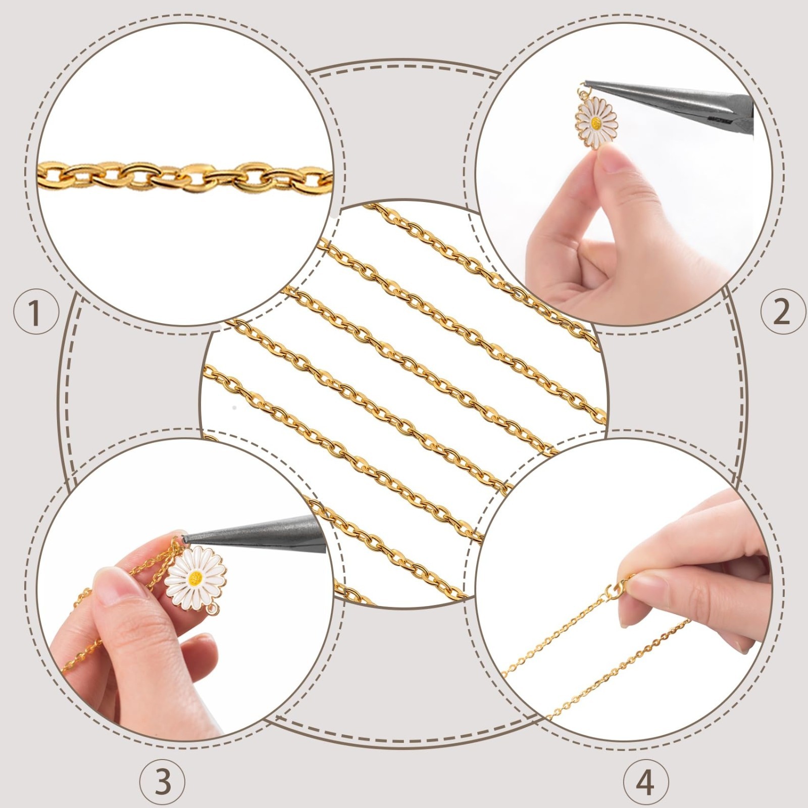 24 Pack 18″ Necklace Chains Gold Silver Plated DIY Jewelry Making Cable Link