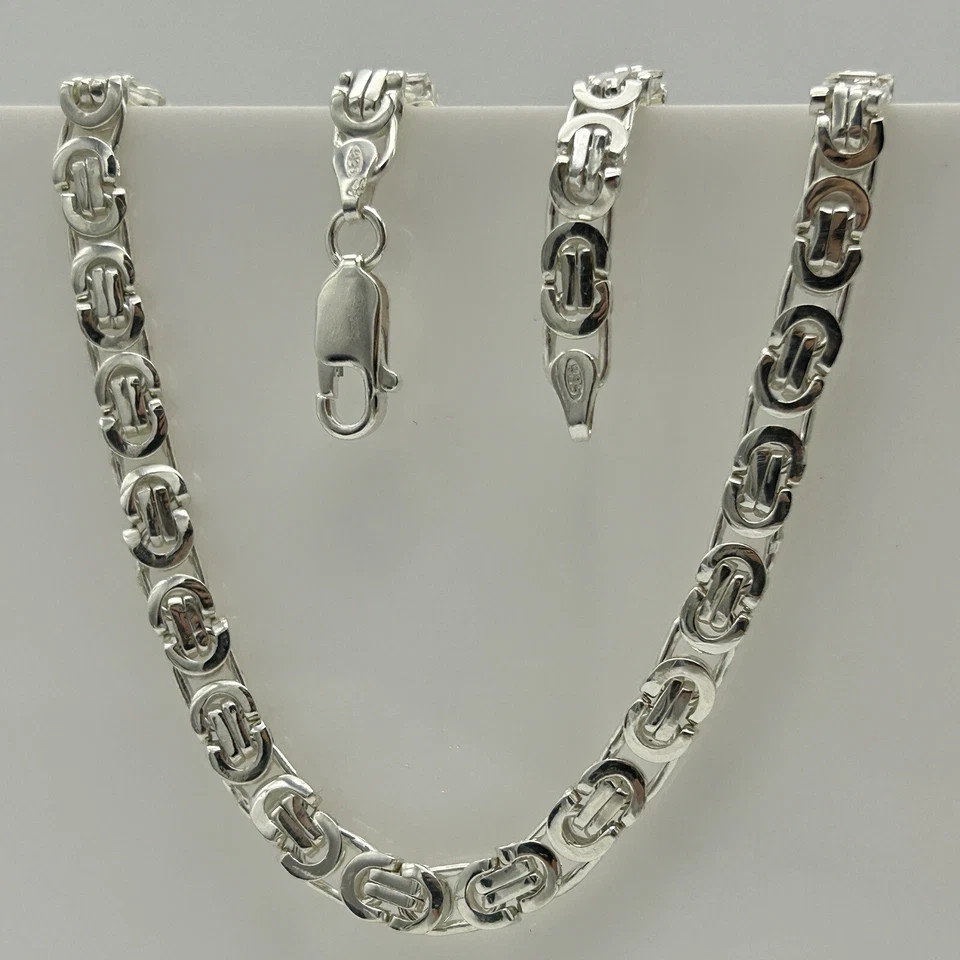 Stainless Steel Flat Byzantine Chain Necklace 6-11mm Men’s Fashion Jewelry Gift