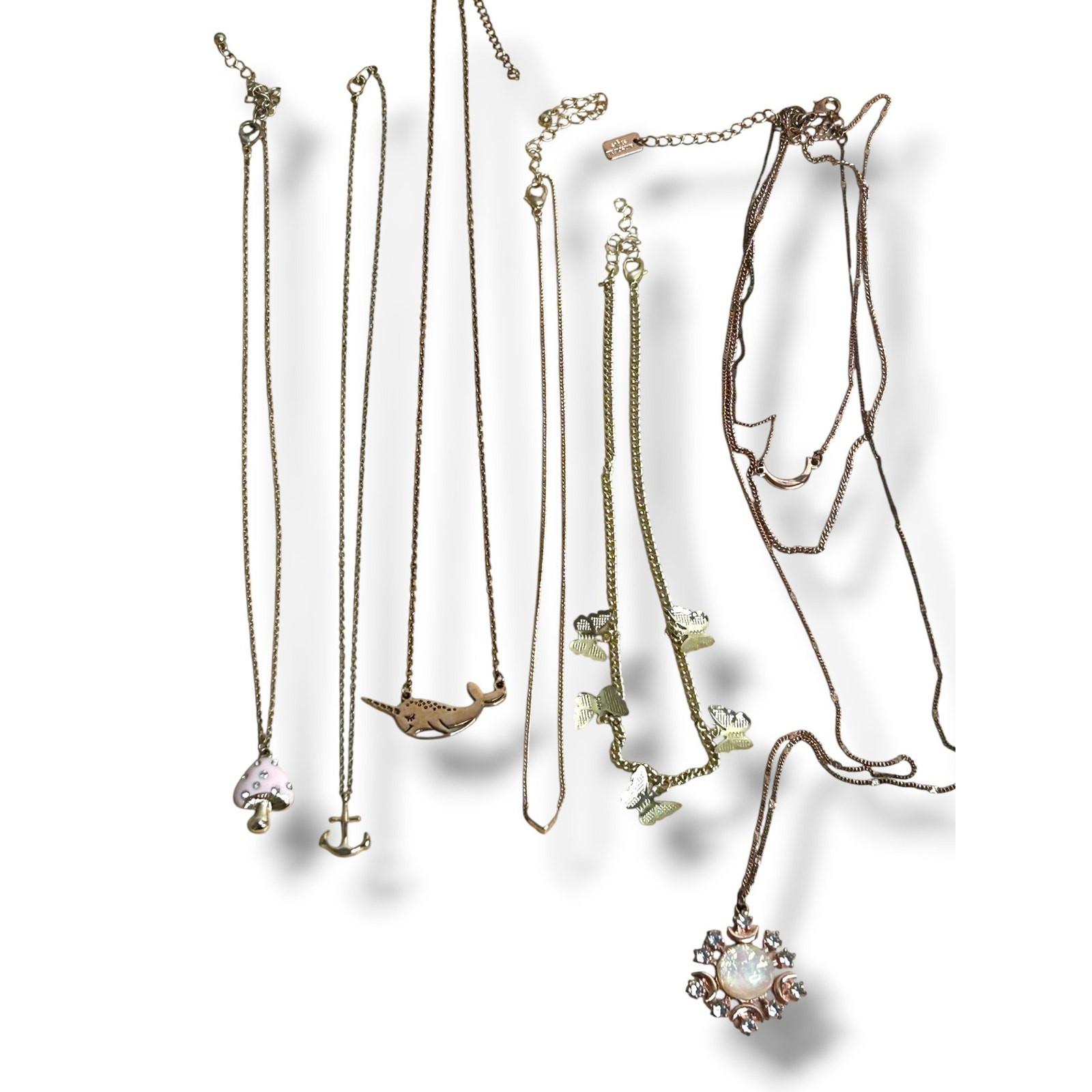 Gold Tones Necklaces Mixed Lot Feminine Fun Various Tones and Lengths Fun Mix