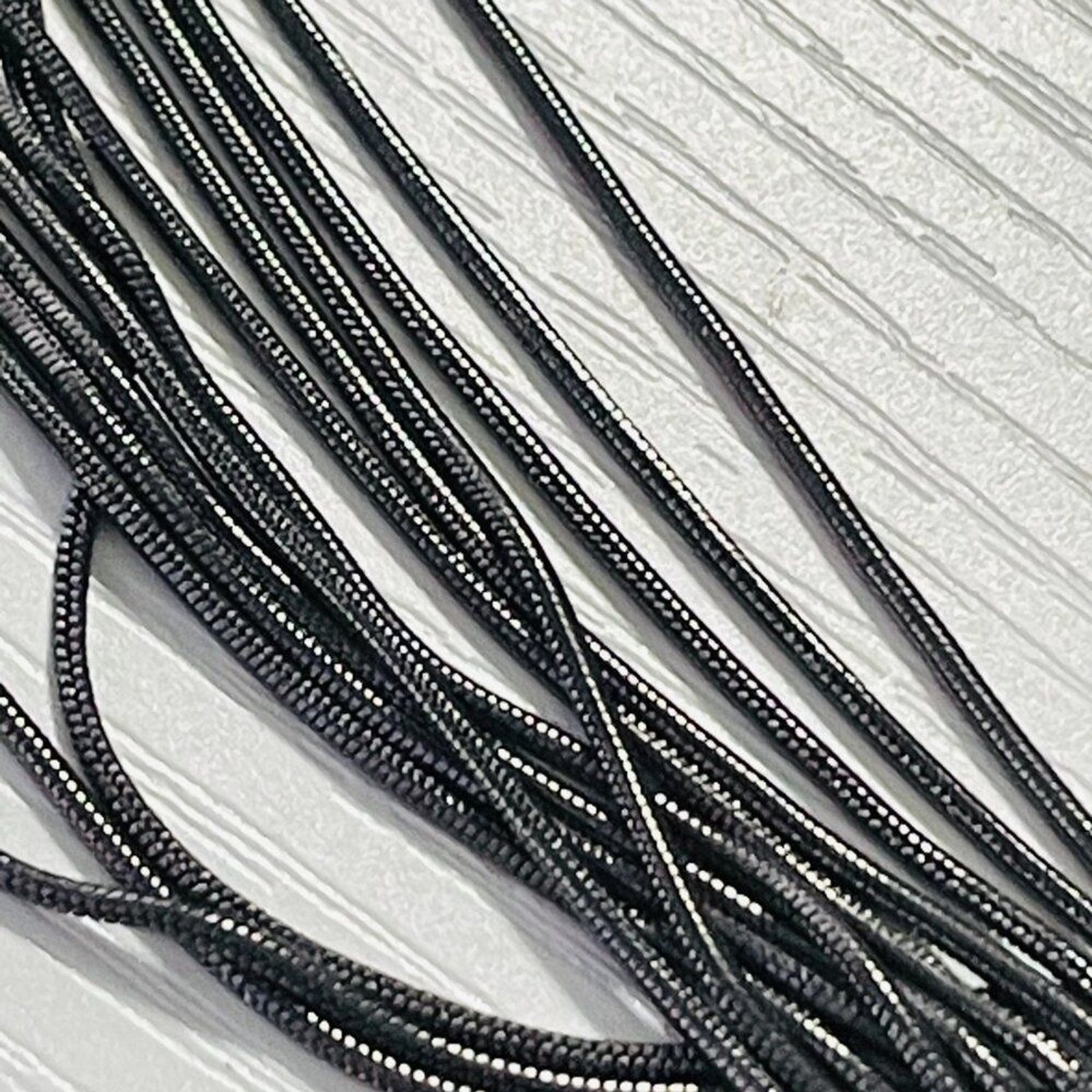 High Carbon Steel Piano Wire 14-Strand Necklace Gray Ribbon