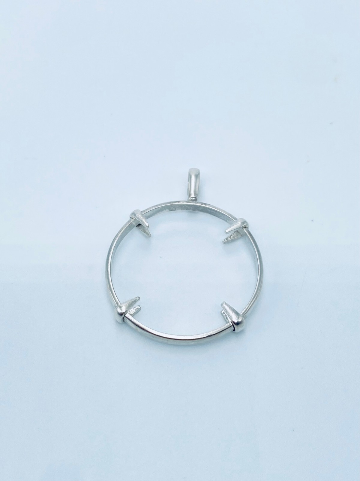 925 Solid Sterling Silver Round Pendant Blank Bezel Holder Coin Handmade