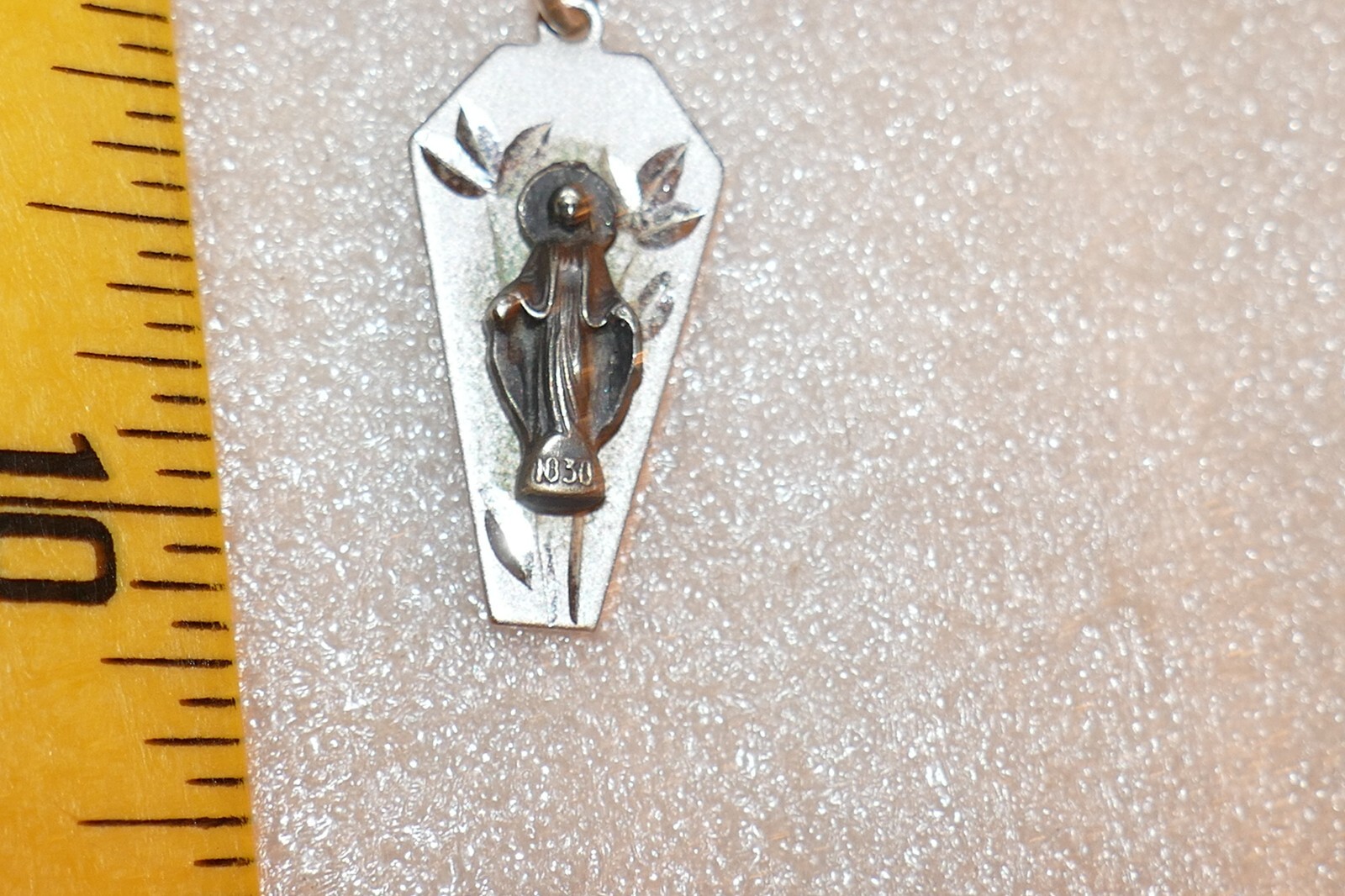 Sterling Silver Etched Pendant on chain, Angel of Harmony Stamped 1030