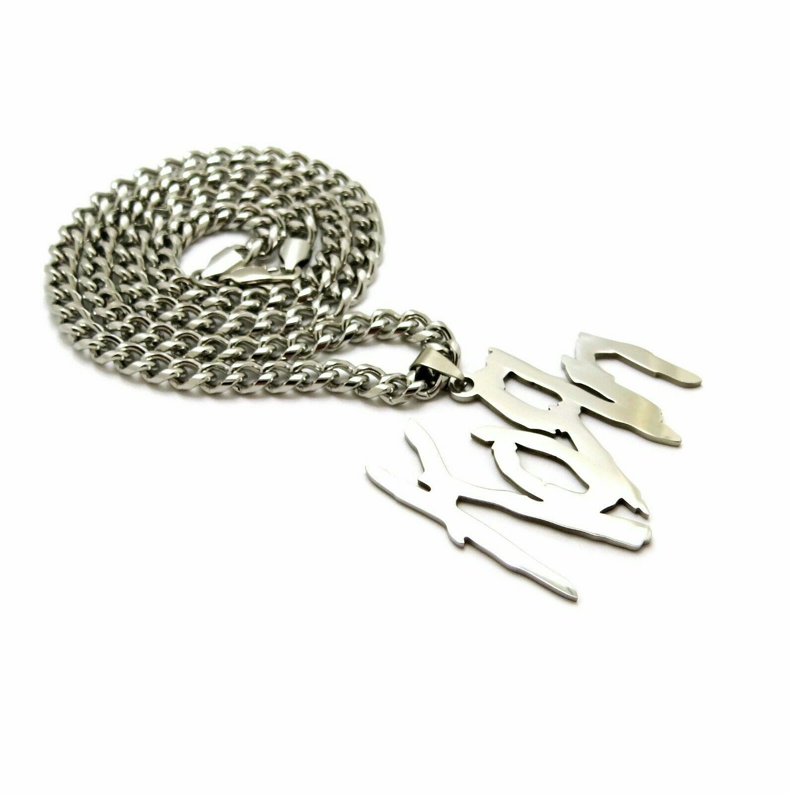 Metal Band Korn Pendant & 6mm 20″ 24″ 30″ Cuban Chain Stainless Steel Necklace