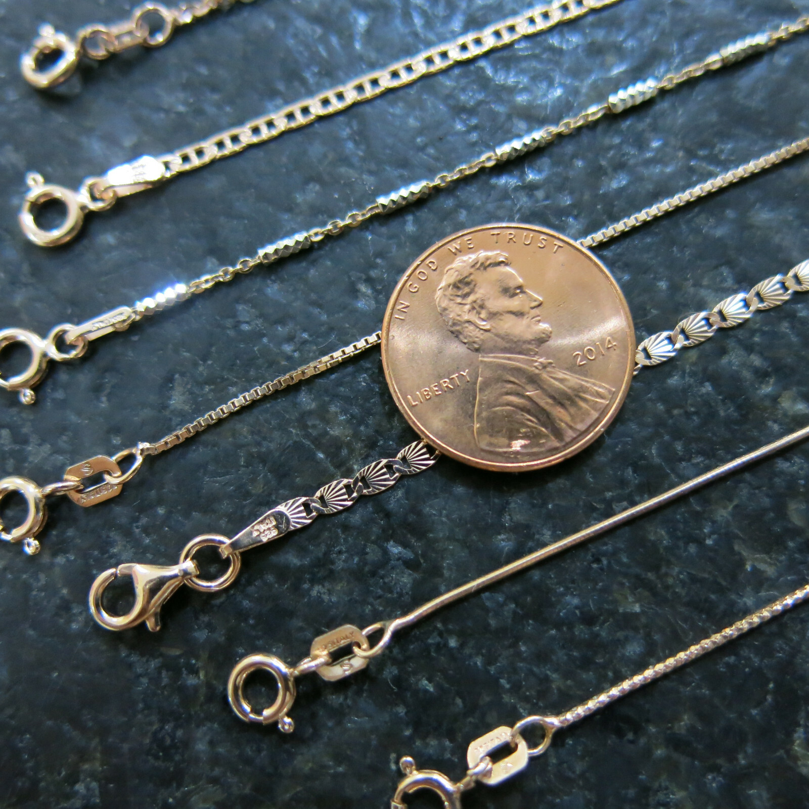 Rose Gold Plated over 925 Sterling Silver Jewelry Chain Necklace Italy