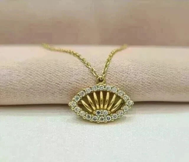 2Ct Round Cut Simulated Diamond Women’s Stunning Pendant 14k Yellow Gold Plated
