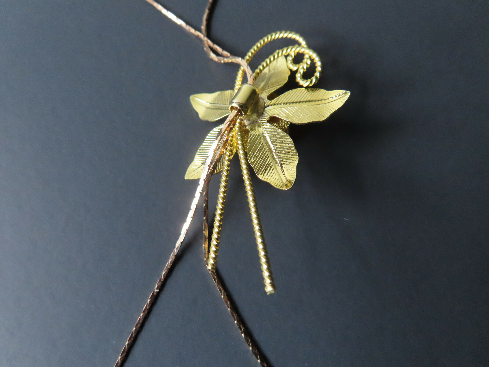 Gold Plated Adjustable Chain Necklace with Flower. FREE SHIPPING IN USA