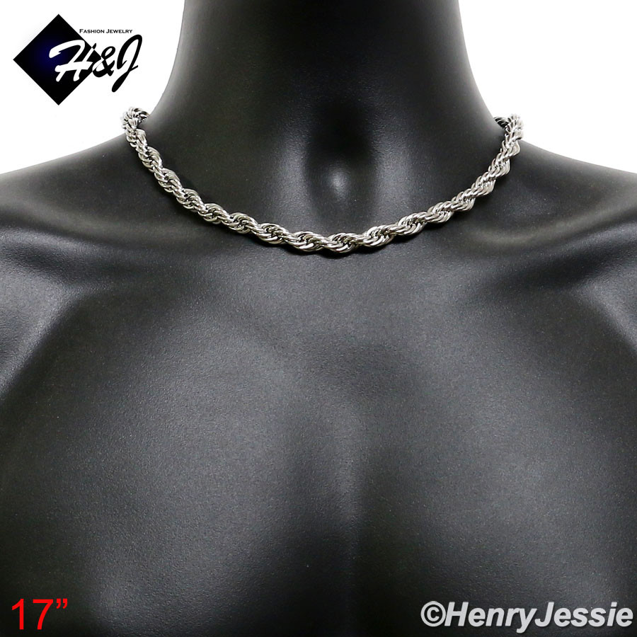 17″20″24″30″MEN’s Stainless Steel 8mm Silver Smooth Rope Chain Necklace*N149