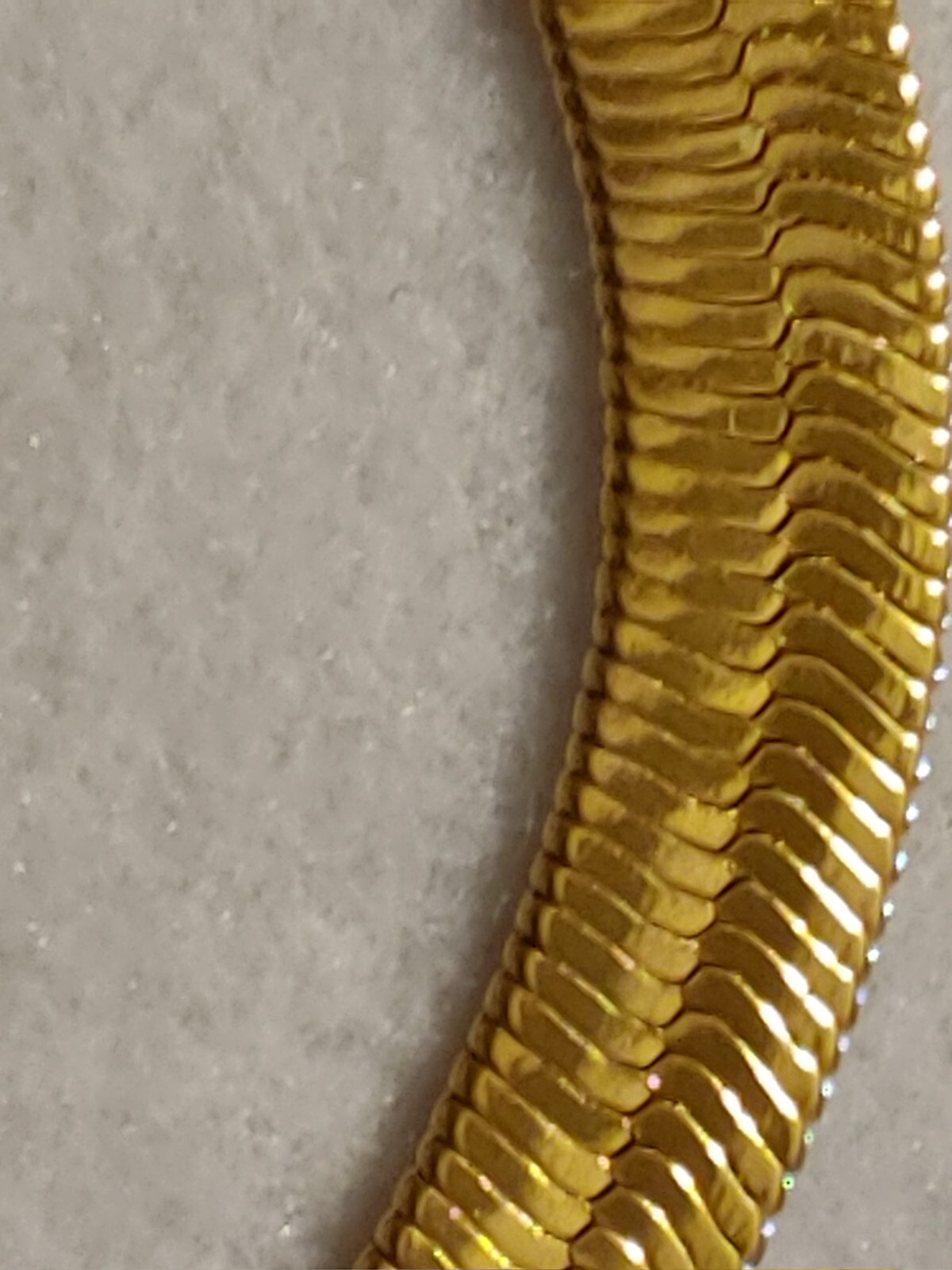 14K Gold Plated Italy Herringbone Necklace 9mm Wide x 24 in Long