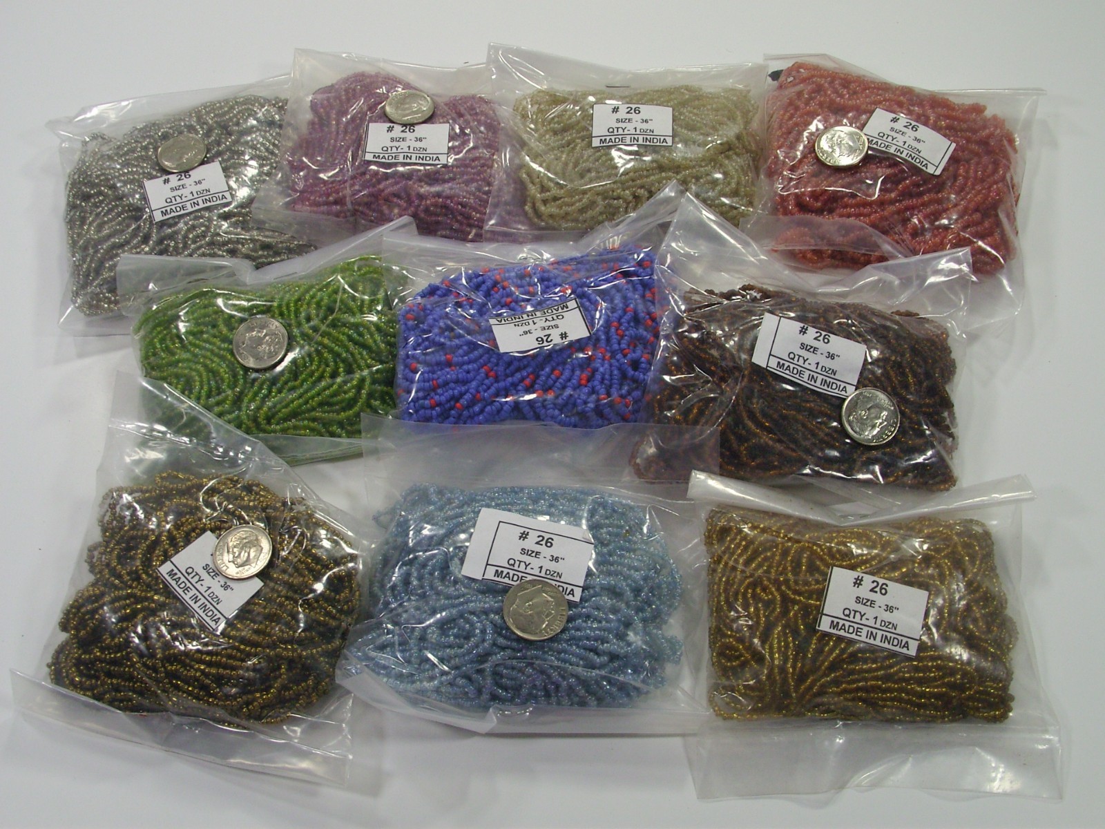 100 Strands 36″ Glass Seed Bead Necklaces Wholesale Bulk Lot Clearance (NP-43C)