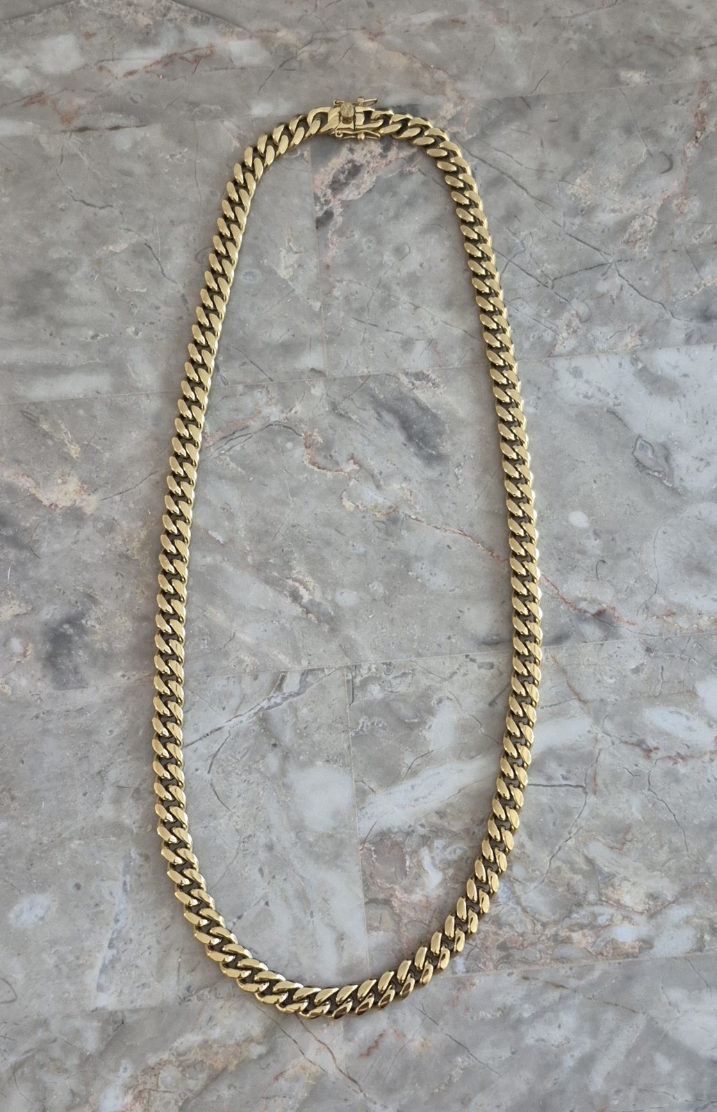 Cuban Link Chain Necklace 8mm 24in 18K Gold Plated PVD 316 Stainless Steel