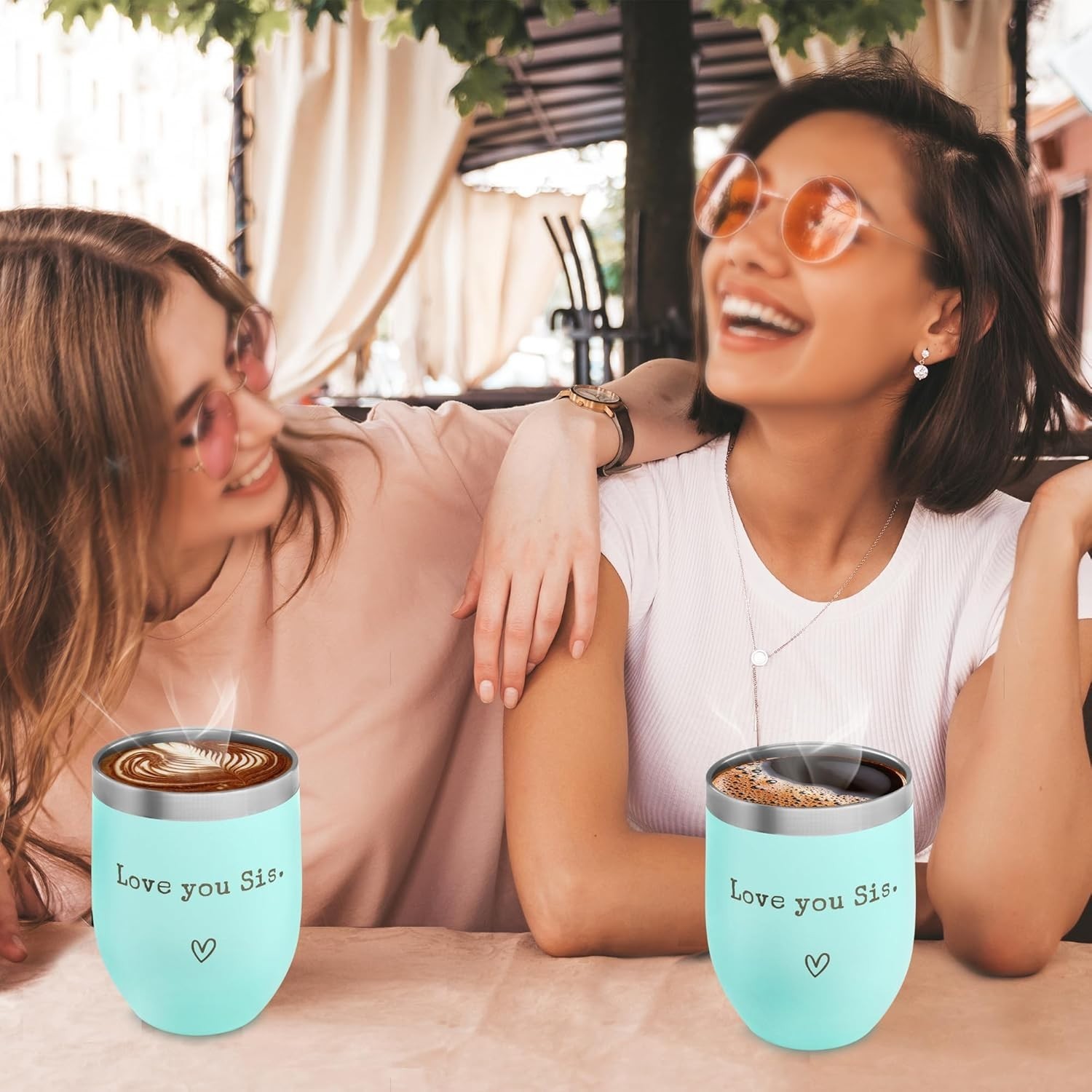 Spill-Proof 12oz Stainless Steel Coffee Tumbler for Besties – Mint Edition