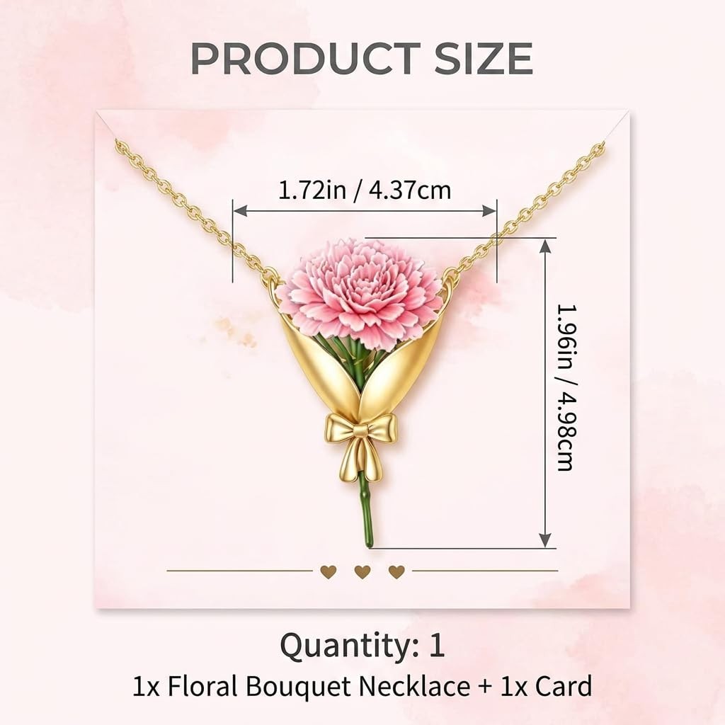 Flower Bouquet Necklace, Wearable Mini Vase for Dried or Real Blooms, Elegant…