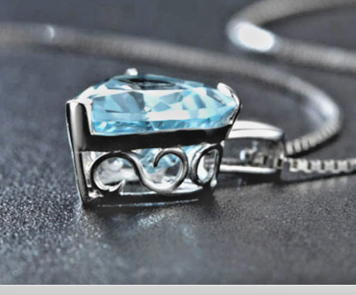 Birthday Gift Necklace Aqua Blue Heart