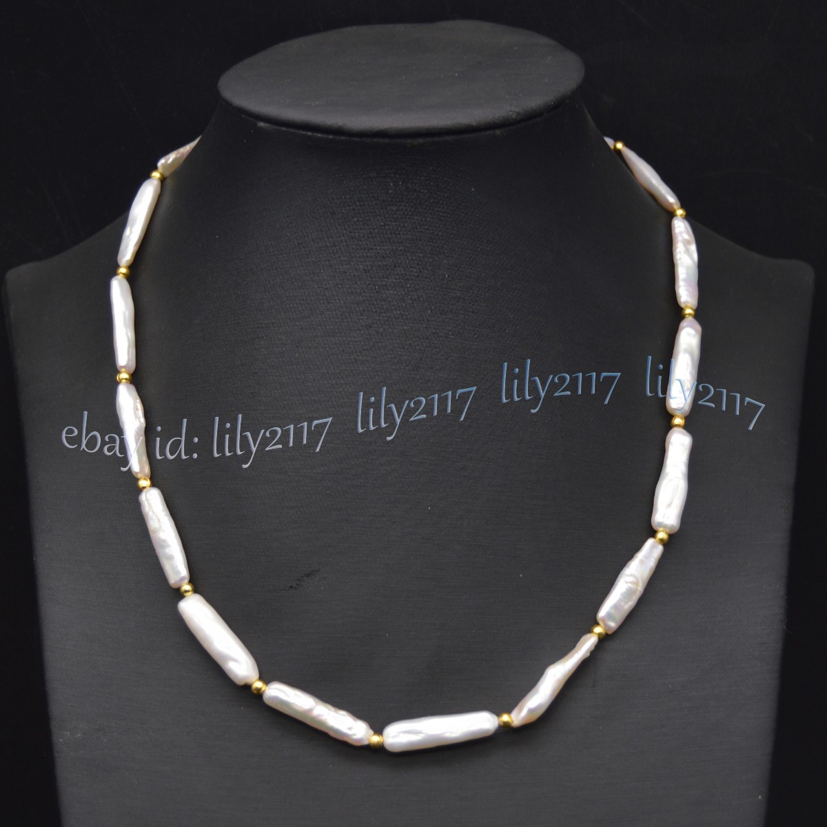 Natural White Freshwater Long Stick Rectangle Pearl Necklace 14-36 inches 5x24mm
