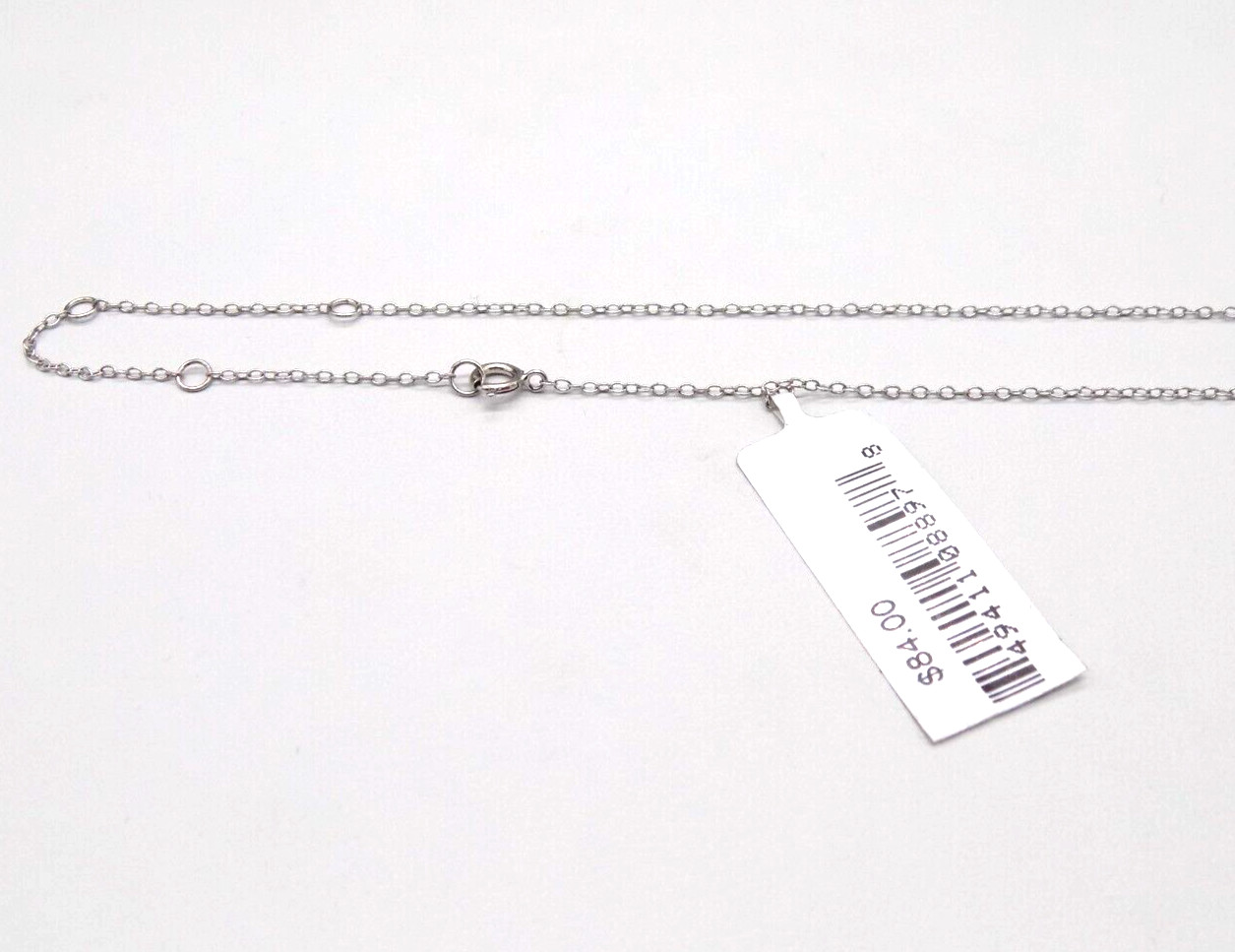 Bloomingdales AQUA 925 Sterling Silver Pendant Necklace White Colorless CZ 17″