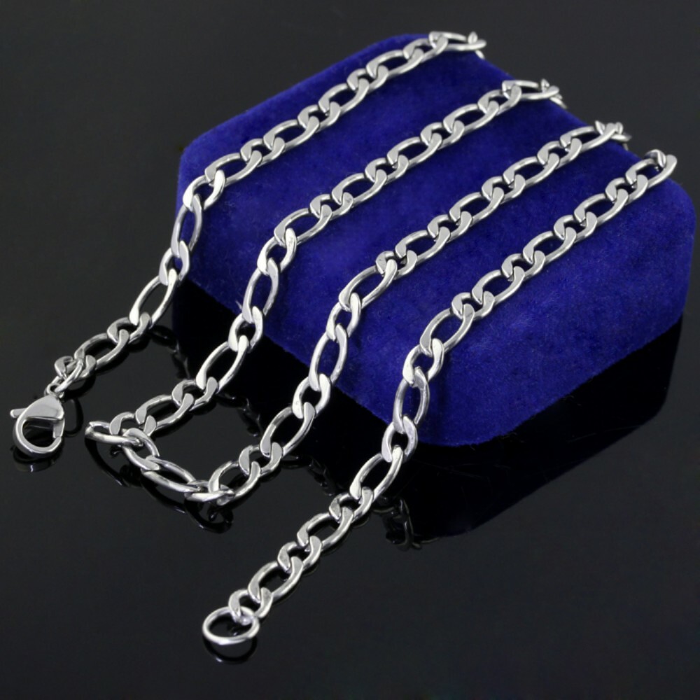 6pcs Lot 4mm 18-32” in bulk Figaro Link Chain Stainless Steel Necklace Chain