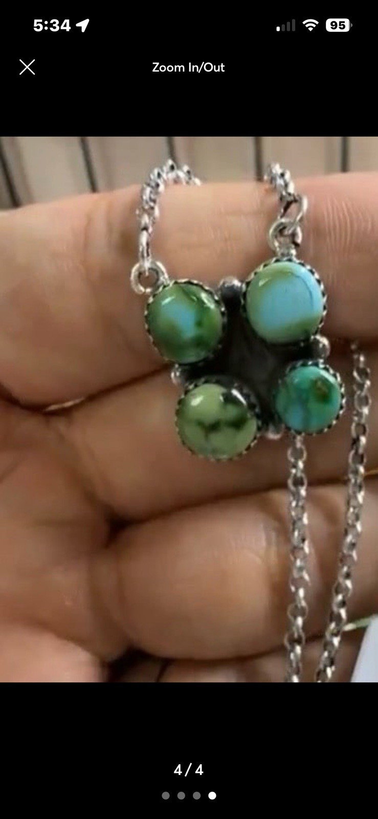 Sonoran Gold Turquoise Cluster Necklace 18” In Sterling Silver 925.