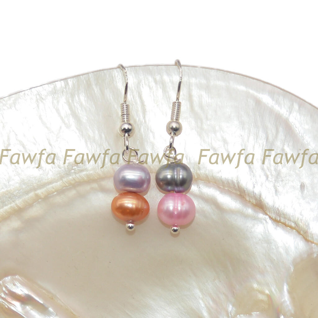 Natural Multicolor 6-7mm Freshwater Pearl Necklace Bracelet Earrings Jewelry Set