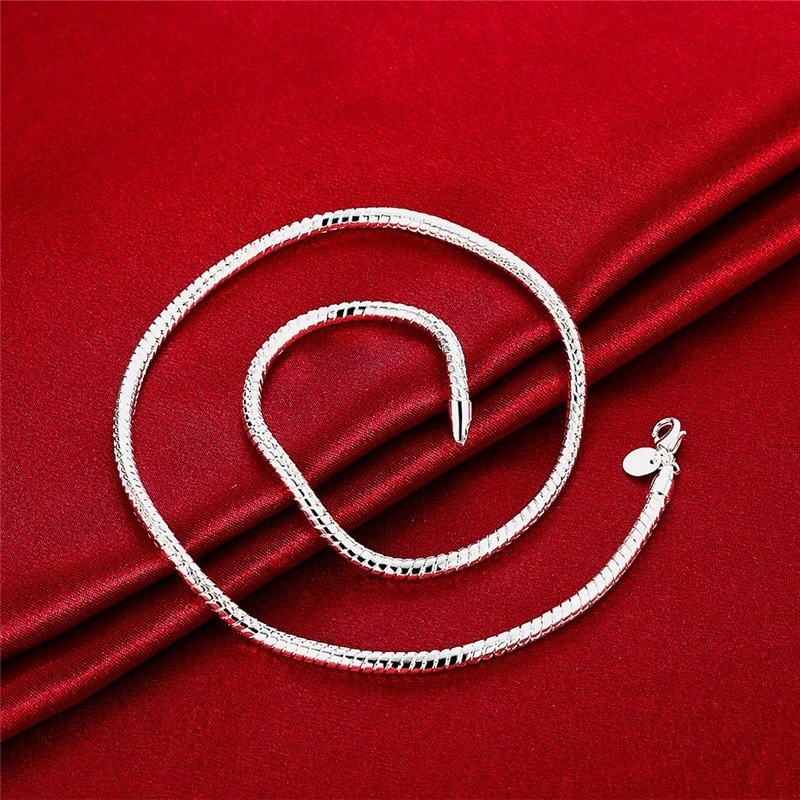 Hot 925 Sterling Silver 3mm Snake Chain Necklace Women Man Party Jewelry