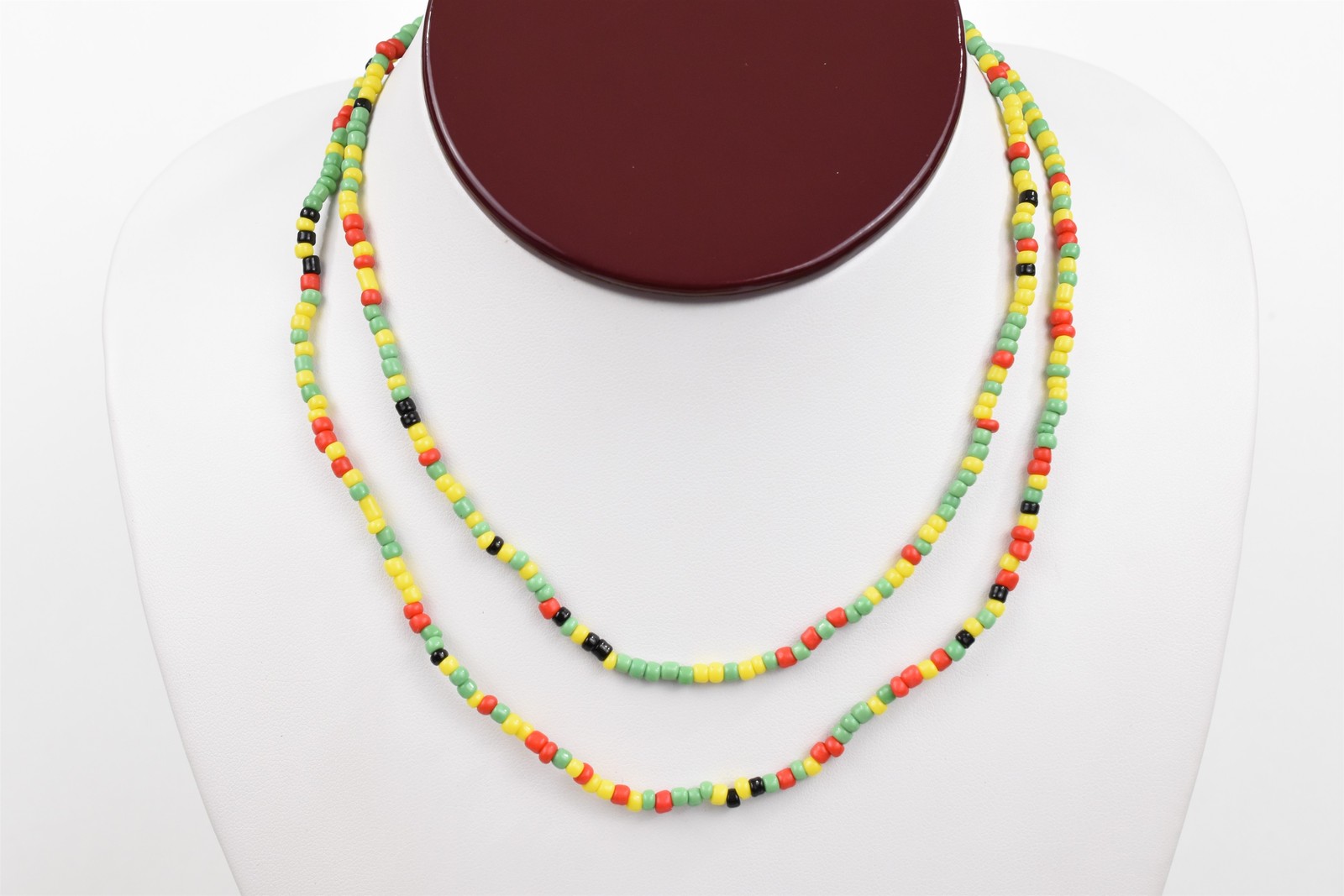 Lot of 7 Handmade Micro Bead Cord Necklaces 30 in Stretch Wrap Bracelet