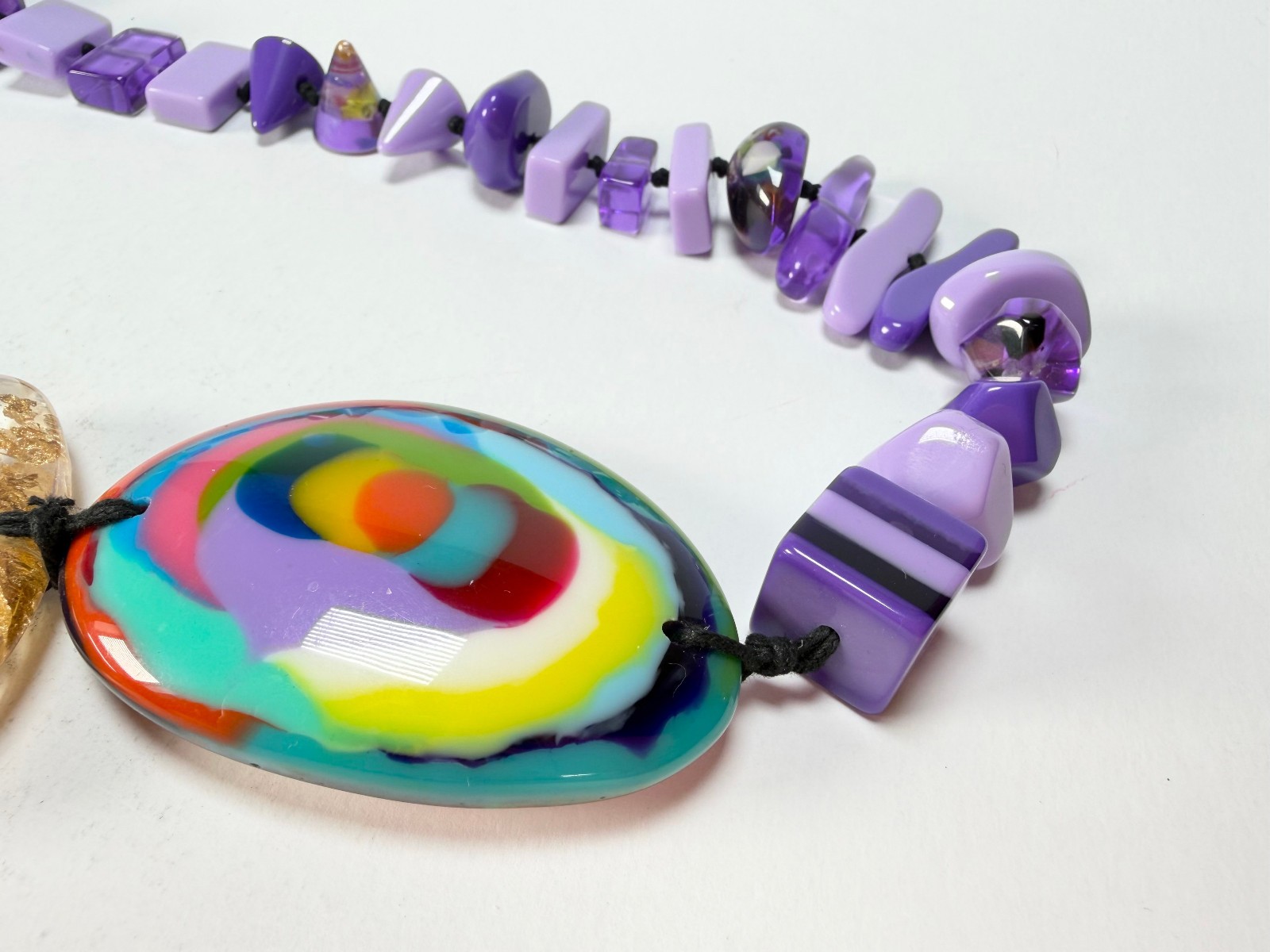 Jackie Brazil “Fusion” Purple Mix Long 110cm Bead Necklace ( N0040 )