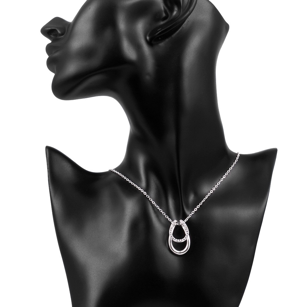 Elegant 925 Sterling Silver Filled Chic CZ Pendant Necklace N-A599 Gift Woman