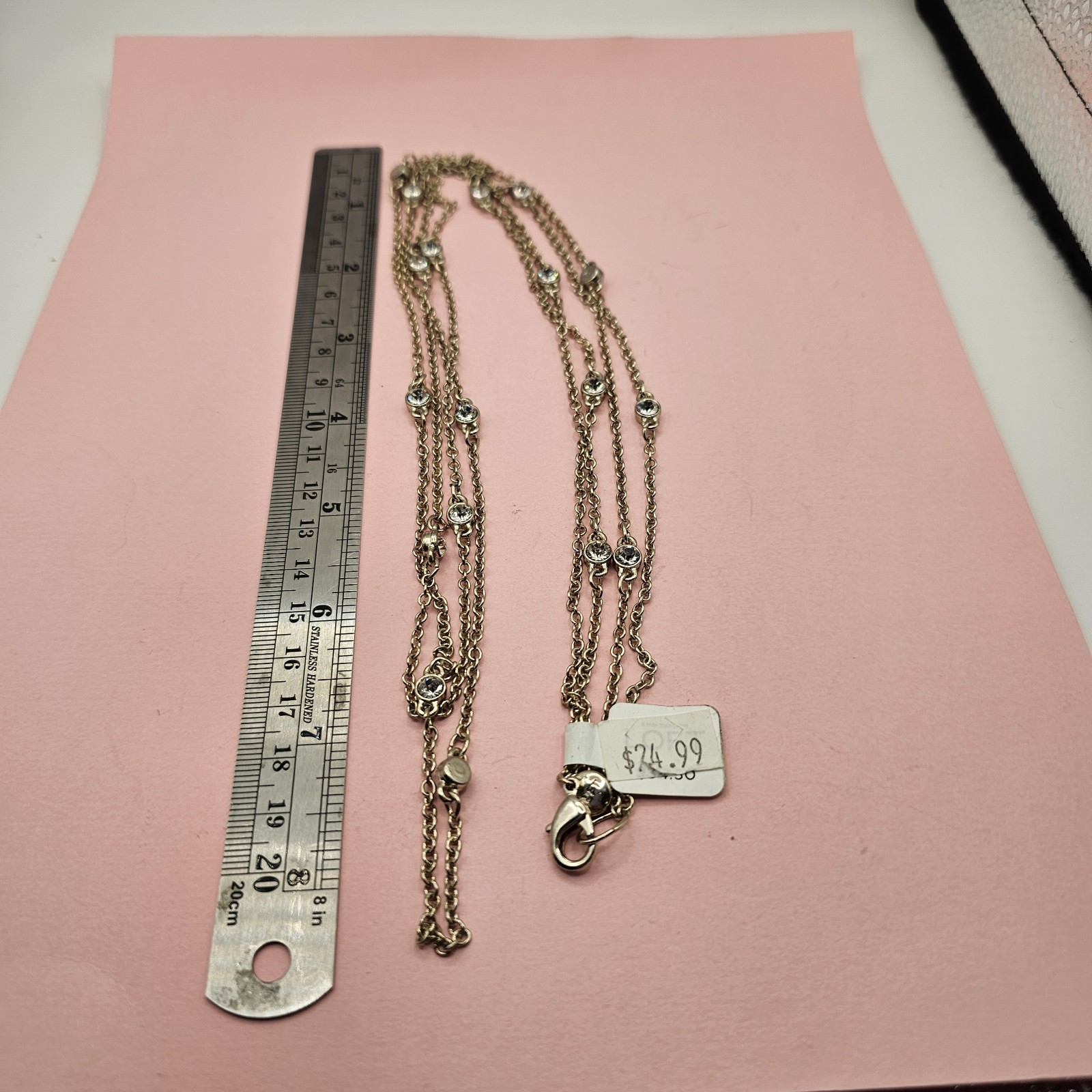 Goldtone Designer Necklace Lot 2 Madewell 1 Long Loft Rhinestone