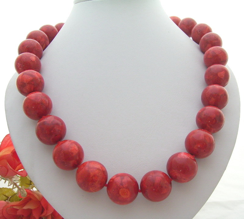 20″ 20MM Red Coral Necklace
